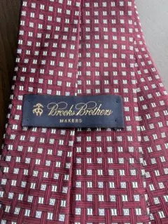 名作Brooks Brothers バーガンディ チェック柄 ネクタイ