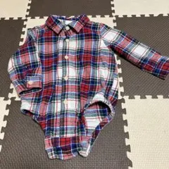 GAP チェック柄ロンパース 長袖