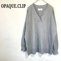【オペークドットクリップ】Ｖネックプルオーバー M シンプル グレー