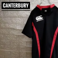 カンタベリーcanterbury　ポリエステル古着ゲームシャツ黒L　ポロシャツのサムネイル