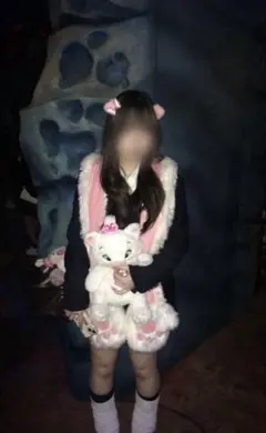 ヘアピン付き‼️ディズニー マリーちゃん マフラーキャップ