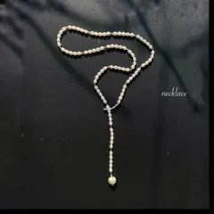 パール　カレンシルバーラリアットネックレス