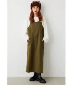 未使用　RODEO CROWNS　デニムジャンパースカート　ロング カーキ