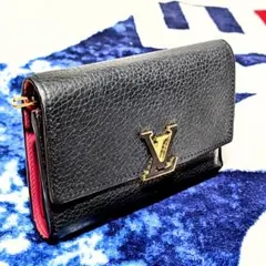 美品 ルイヴィトン ポルトフォイユ カプシーヌ コンパクト ブラック