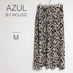 【アズールバイマウジー】スカート レオパード ウエストゴム フレア 美品 豹柄