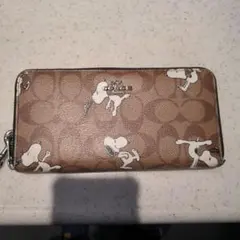 COACH コーチ スヌーピー シグネチャー ラウンドジップ