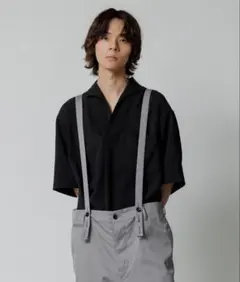 ADAM ET ROPE'リネンライク フロントタック スキッパーシャツMサイズのサムネイル