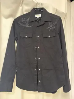 DIESEL 刺繍デザイン 長袖シャツ ブラック XSのサムネイル