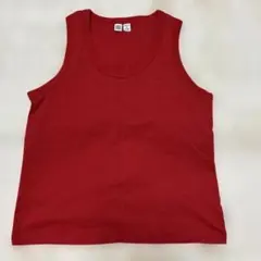 美品　Uniqlo U レッド ノースリーブ M