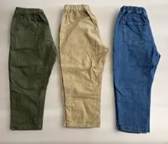 ユニクロ　キッズ　ベビー　デニム•コーデュロイリラックスパンツ　3点セット