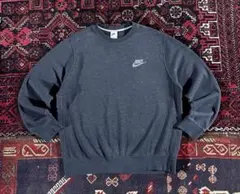 サ*ム様 NIKE ワンポイントロゴ スウェット トレーナー チャコールグレー