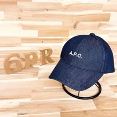 レア/廃番【アーペーセー】ミニマル ロゴ インディゴ デニム キャップ紺ネイビー