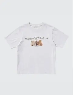 【美品】ユニクロ UT 猫プリントTシャツ グレー S Wonderful Wh