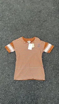 90s DIESEL 金タグ タグ付き オレンジボーダーtシャツ archive
