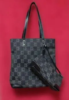 【美品❗️】◆Michael Kors◆ トートバッグポーチ付 黒/グレイ