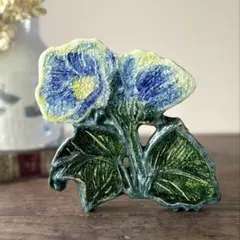 作家 陶芸作家 野村晃子 花柄 花模様 長皿 楕円皿 ゆずりは工房好き