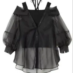 COCODEALオーガンジーシャツ×ニットタンクトップset