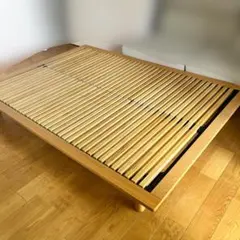 무지 료힌 침대 프레임, 더블 사이즈 (창살 포함)