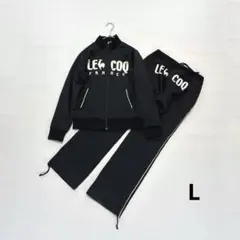 ルコック　ジャージ　セットアップ　上下セット　ブラック×ゴールド　黒×金　L
