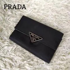 プラダ キーケース 6連 三角ロゴ ナイロン ブラック