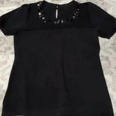 ketty ビジュー付き 半袖ニット ブラック Mのサムネイル
