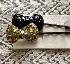 Luccica ルチカ　リボン型ヘアピンセット グリッター　ラメ　キラキラ