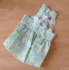 Mサイズ 服 犬用 夏服 ペット服 春服 犬の服 フリル スカート グリーン