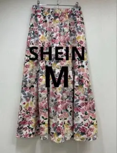 SHEIN フラワープリント フレアロングスカート M