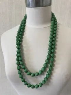 シルクボールネックレスグリーン系