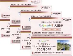 お急ぎ４名✳️ひらかたパーク 入園券＋フリーパス料金300円割引券✳️匿名〠