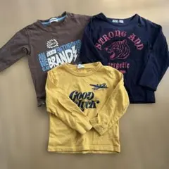 長袖カットソー 3枚セット (イエロー・ネイビー・ブラウン)