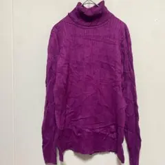 Eddie Bauer 【S】パープル タートルネック セーター