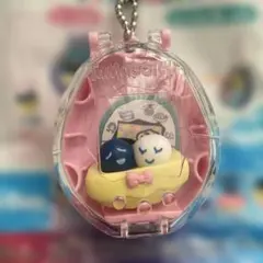 たまごっちパラダイス 丸型ポーチ マスコットキーホルダー パープル