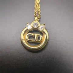 美品　Christian Dior　ロゴ　ラインストーン　ネックレス