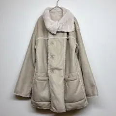 コムサイズム　リバーシブル　ボア×フェイクムートンコート　防寒　アウター