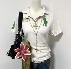 polo ラルフローレン ポロシャツ　ピチ　ビックポニー　 y2k グランジ