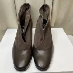 フィールアフィール　天然本革　23.5cm EEE コンビ素材　ブーティ