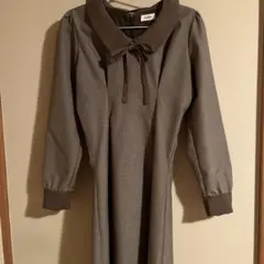 ブラウン 襟付きロングワンピース evelyn