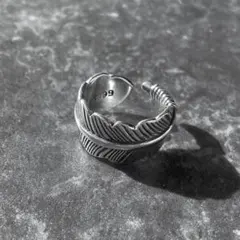 シルバーリング　フェザー　オープンリングNo3