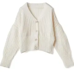 GRL グレイル ショート丈透かし編みニットカーディガン[at1614]