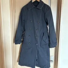紺トレンチコート ダブルブレスト ウエストベルト付き