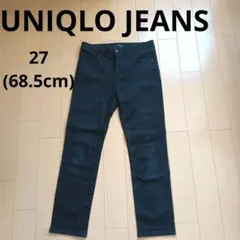 UNIQLO ストレートデニム 27 68.5cm ブラック ユニクロ 黒