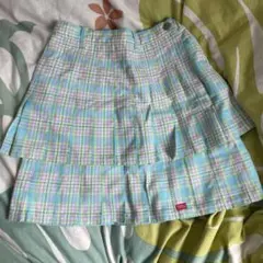 mezzo piano ミントブルー系の綺麗なフレアスカート 130cm