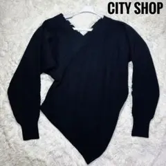 シティショップ　CITYSHOP ニット　ブラウス　ブラック　送料無料　美品のサムネイル