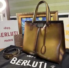 美品 定価82万 Berluti ルティ LUTI 38 パティーヌトートバッグのサムネイル