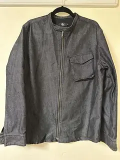 カルバンクライン　ジップアップノーカラーデニムジャケット