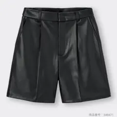 GU ブラック 合成皮革 ショートパンツ M