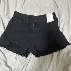 GRL クラッシュデニムハイウエストショートパンツ