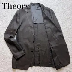 Theory リネン混 サマージャケット 40 L グレージュ 背抜き 春夏 麻