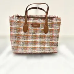 新品未使用 FURLA ツイード トートバッグ ERA smallピンク系 - メルカリ